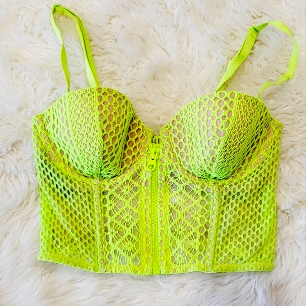 32C Victoria’s Secret Neon Yellow Bustier bra